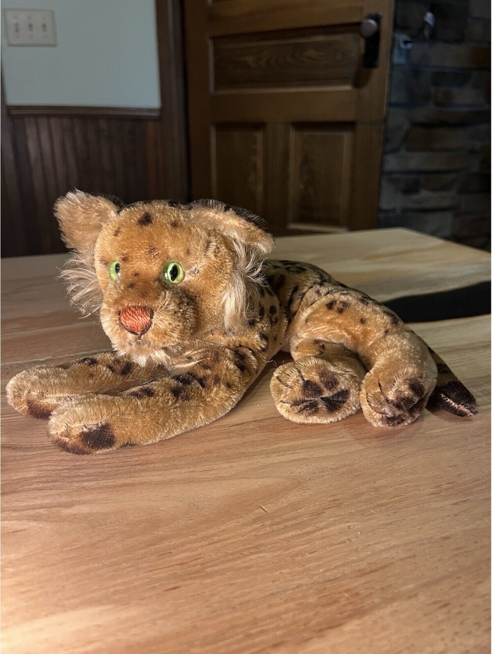 Great Condition Rare Vintage 1950s Steiff Mohair Leopard Green Eyes No Tags